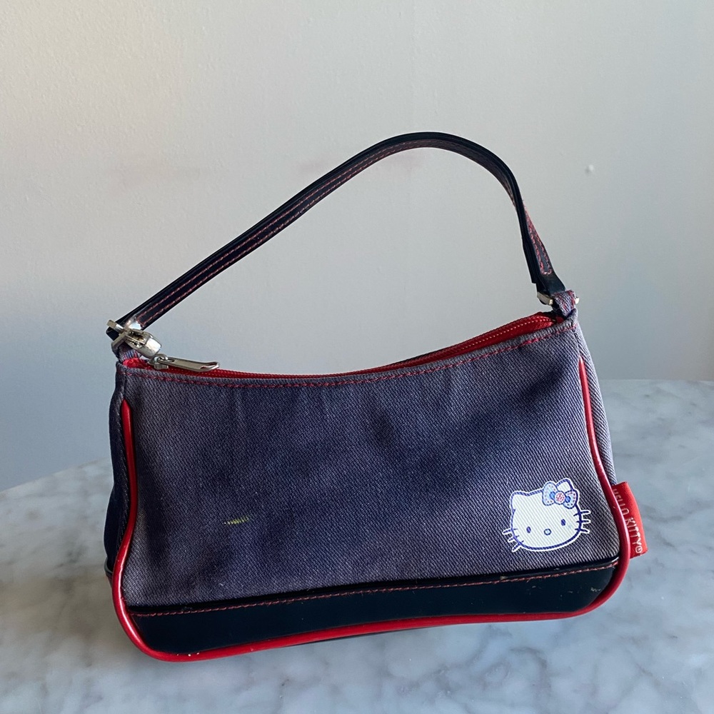 Vintage Rare Sanrio Hello Kitty Denim Purse